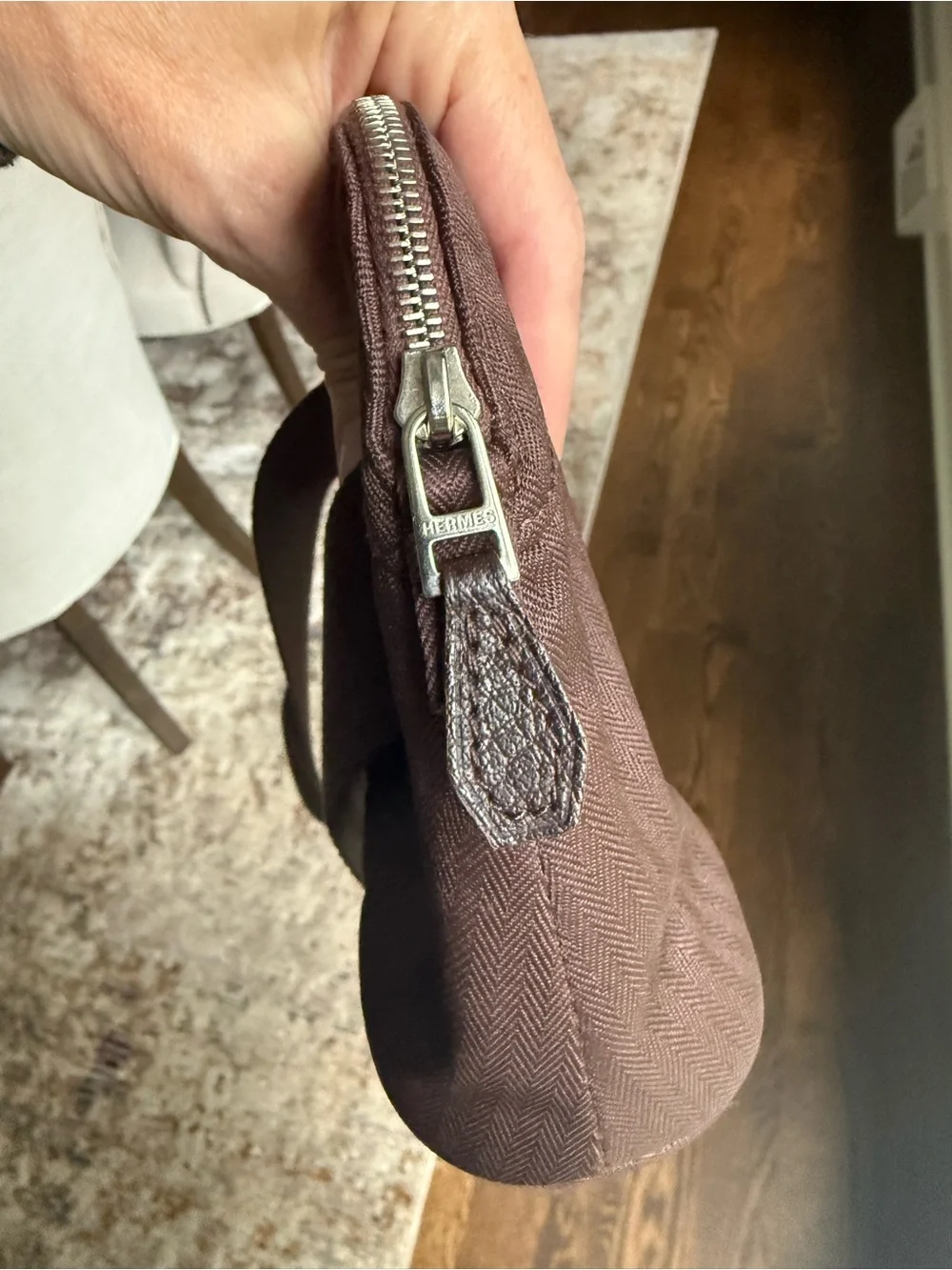 Hermes Crossbody or Belt Bag/Pouch - Brown. Adjustable strap.